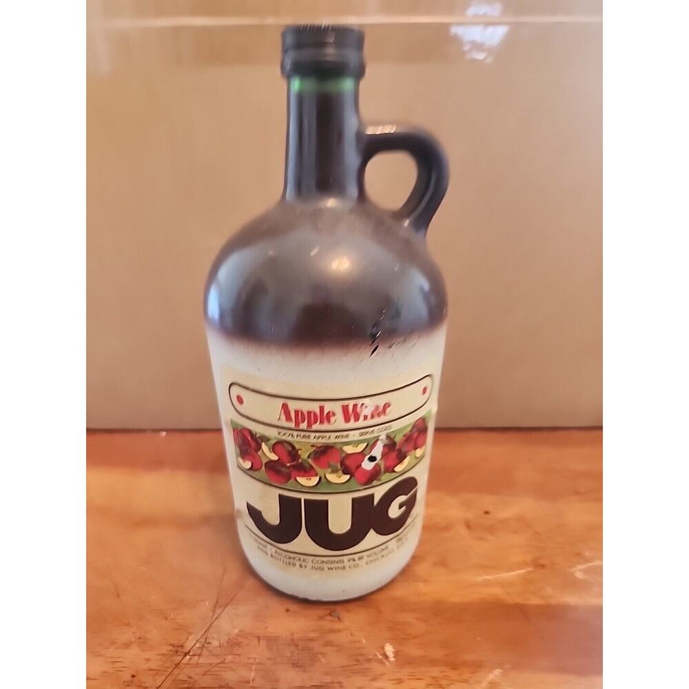 Vintage Apple Jug, 1970s, brown bottle Empty